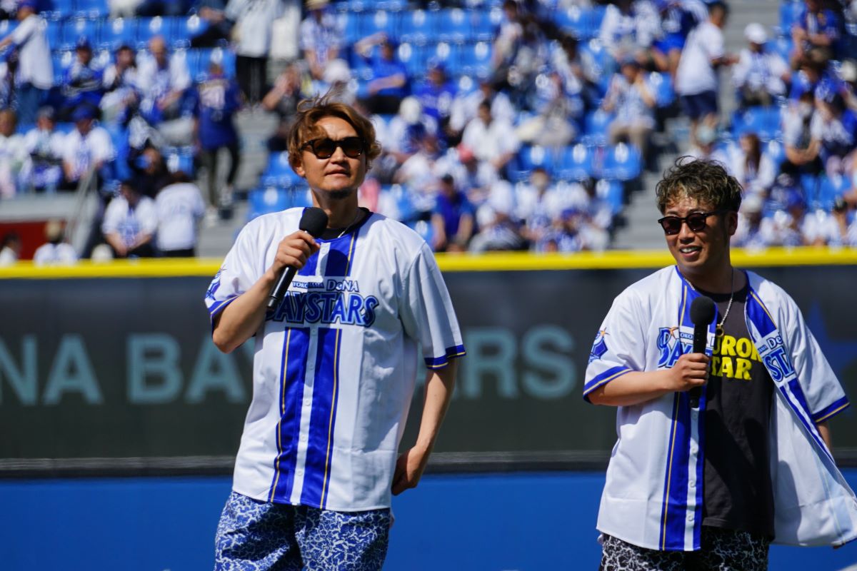 【写真20枚】「弟子の牧を」と指名した大和の投球は無情のワンバウンド　「100点中9点でした……」と本人も苦笑いのファーストピッチの様子を見る