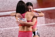 「日本であなたの人気がすごい」中国ハードル界の“女神”に反響続々「素敵だわ」「綺麗なお姉さん」「最高！」金メダルの福部真子とハグする姿も【アジア大会】